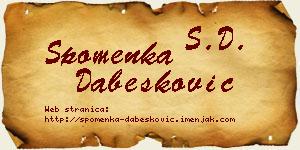 Spomenka Dabesković vizit kartica